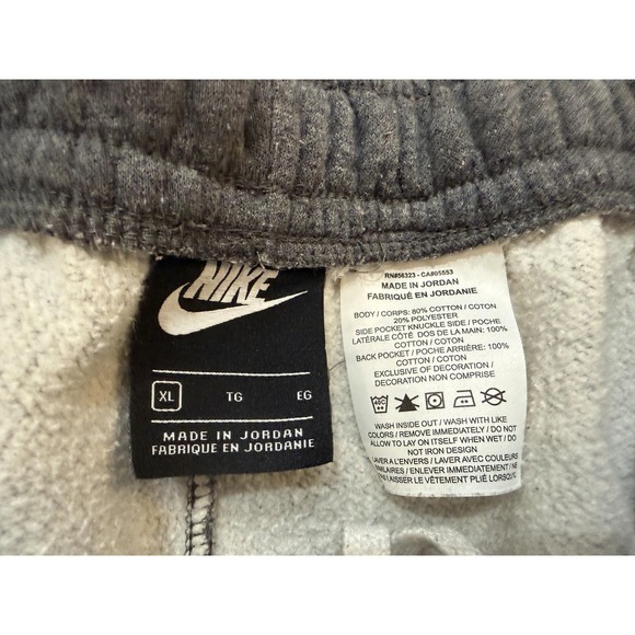 Nike Shorts Mens XL Gray Fleece Sweat Big Swoosh Logo Athletic Y2K Streetwear - Picture 4 of 5